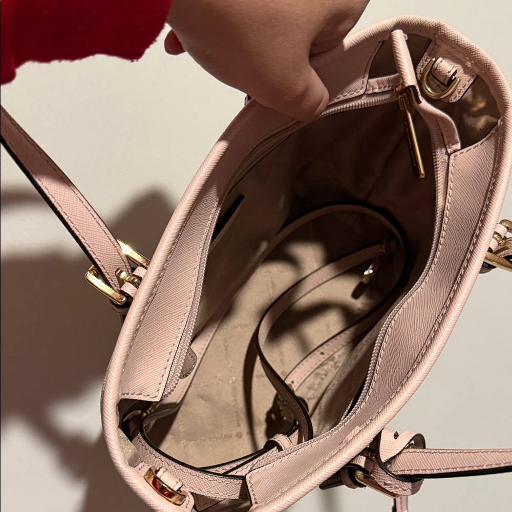 Michael Kors Pink and Vanilla Logo Tote with Wallet - Picture 2 of 3